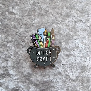 Witchcraft pin, enamel pin, cauldron pin, witch badge, art pin badge, gift for artist, creative pin, witchy gift, magic pin, craft pin badge image 7
