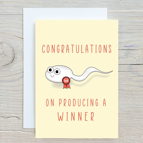 Funny pregnancy card, new dad gift, new father card, expecting card, sperm card, new baby card, card for dad, dad birthday card, fatherhood