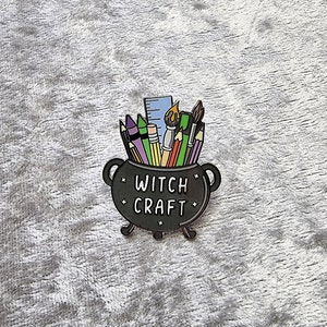 Witchcraft pin, enamel pin, cauldron pin, witch badge, art pin badge, gift for artist, creative pin, witchy gift, magic pin, craft pin badge image 6