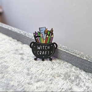 Witchcraft pin, enamel pin, cauldron pin, witch badge, art pin badge, gift for artist, creative pin, witchy gift, magic pin, craft pin badge image 5