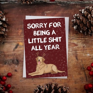 Labrador Weihnachtskarte, Haustierkarte, Weihnachtskarte vom Hund, lustige Haustierkarte, Hunde Weihnachtskarte, golden Retriever, lustige Weihnachtskarte