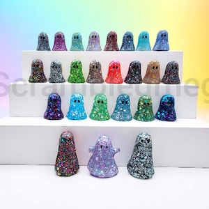 Resin Glitter Ghosts, Disney Character Inspired, ghost ornament, spooky gift, Halloween decoration,goth decor, adopt a ghost, ghost figurine