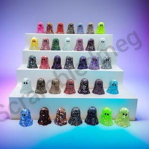 Resin Glitter Ghost Ornament Figurine