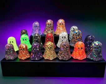 Resin Glitter Ghost Ornament Figurine - Halloween Decoration - Adopt a ghost