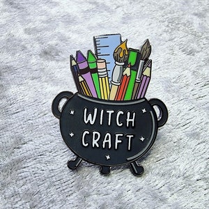 Witchcraft pin, enamel pin, cauldron pin, witch badge, art pin badge, gift for artist, creative pin, witchy gift, magic pin, craft pin badge image 4