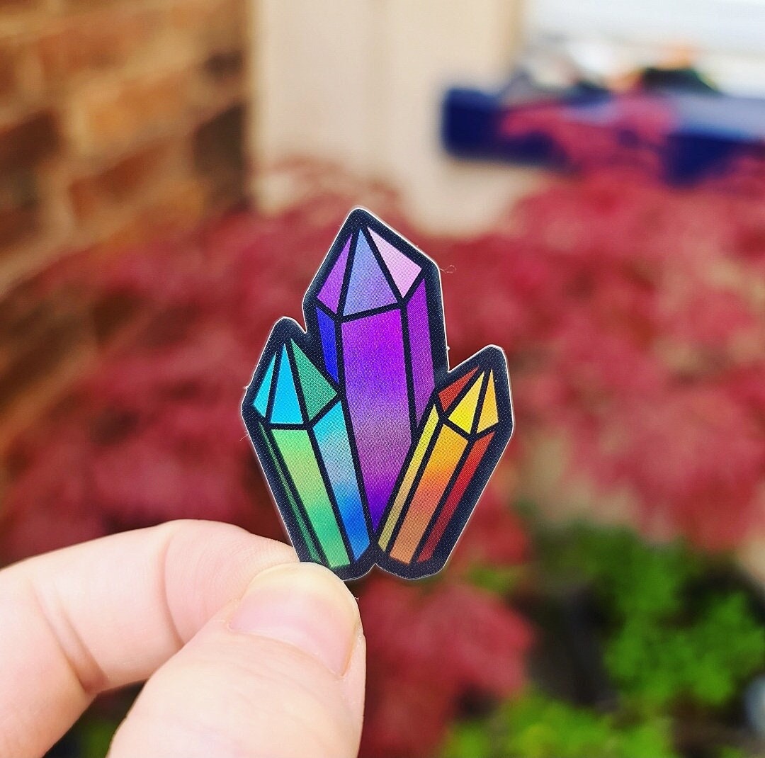 Crystal Stickers, Holographic, Small Stickers, Witchy Stickers, Crystal ...