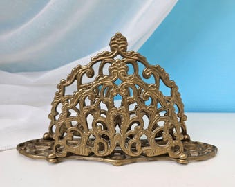 Vintage brass mail organizer desk, Letter holder desk, Elegant office decor, Office desk organizer, Letter stand, Brass anniversary gift