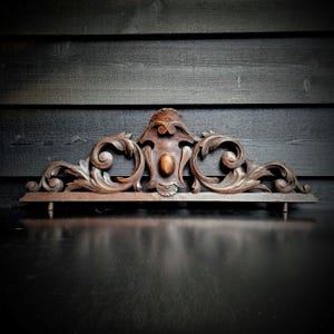 Antique French pediment carved wood for door, bed, closet, Carved wood fronton, Architectural salvage wood decor