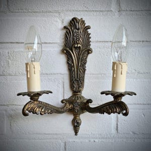 Double gold sconce Louis XVI, bronze wall lamp, baroque sconce,free cord,plug and switch on request