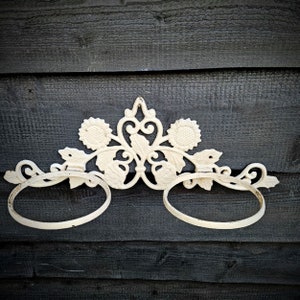 French wall hanging flower pot holder double, Cast iron flower pot rings, Outdoor wall planter, Plant lover gift