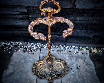 Antique umbrella stand cast bronze, French umbrella holder, entryway antique decor
