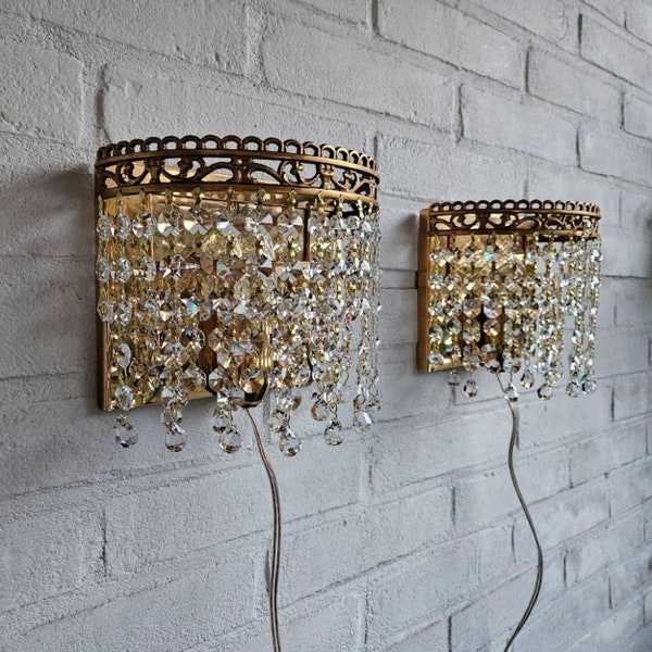 New Orleans 1 Light 120V Wall Sconce in Heirloom Gold with Clear Crystals from Swarovski