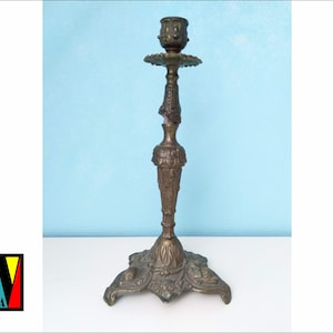 Victorian candlestick holder Vintage Candlestick cast bronze