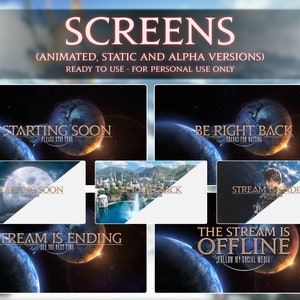 FFXIV Screens Pack - Endwalker. FF14, Final Fantasy, Twitch, Scenes, Streams, EW, Animated