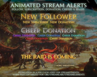 FFXIV Stream Alerts Bundle | Final Fantasy XIV Animated Alerts for Twitch, YouTube & Kick | OBS Streamlabs StreamElements – Webm Format