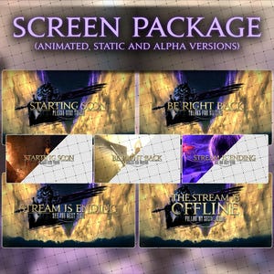 FFXIV Shadowbringers | Screen Pack for Streamers. Starting Soon, BRB, Stream Ending and Offline. Animated, Static and Without background