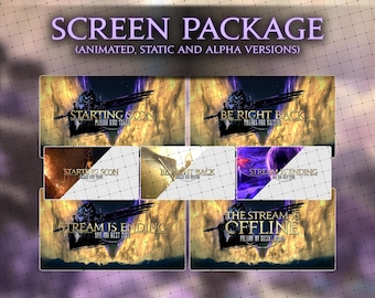FFXIV Shadowbringers | Screen Pack for Streamers. Starting Soon, BRB, Stream Ending and Offline. Animated, Static and Without background