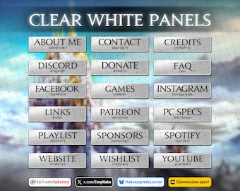 Final Fantasy XIV Twitch Panels | Final Fantasy XIV panels | Clear White Themed panels | FFXIV twitch panels | 26 twitch panels