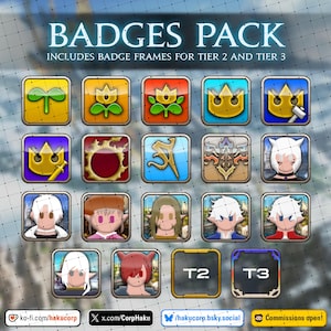 FFXIV-Stream-Abzeichen, FFXIV-Abzeichen, Scions, Final Fantasy-Paketabzeichen, Abzeichen für Streams, Final Fantasy XIV-Abzeichen, FF14-Abzeichen Bild 1
