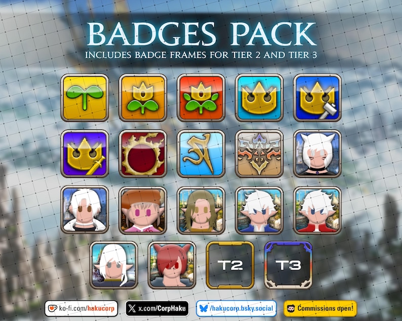 FFXIV-Stream-Abzeichen, FFXIV-Abzeichen, Scions, Final Fantasy-Paketabzeichen, Abzeichen für Streams, Final Fantasy XIV-Abzeichen, FF14-Abzeichen Bild 1