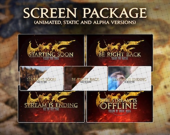 FFXIV Stormblood | Screen Pack for Streamers. Starting Soon, BRB, Stream Ending and Offline. Animated, Static and Without background