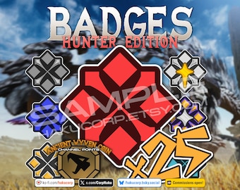 Monster Hunter Wilds Badges | Digital Loyalty Icons for Twitch, YouTube and Discord | Streamer Rewards and Custom Sub Badges for Streamers