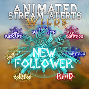 Pacote de Alertas Animados para Transmissão - Tema Monster Hunter - Alertas para Twitch, YouTube e Expulsão - StreamElements/OBS - Download Instantâneo em WebM e PNG