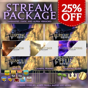 FFXIV Overlay | FFXIV Shadowbringers | FFXIV Stream package for Twitch Youtube  Kick | Final Fantasy Overlay | FF14 Overlay | Shadowbringers