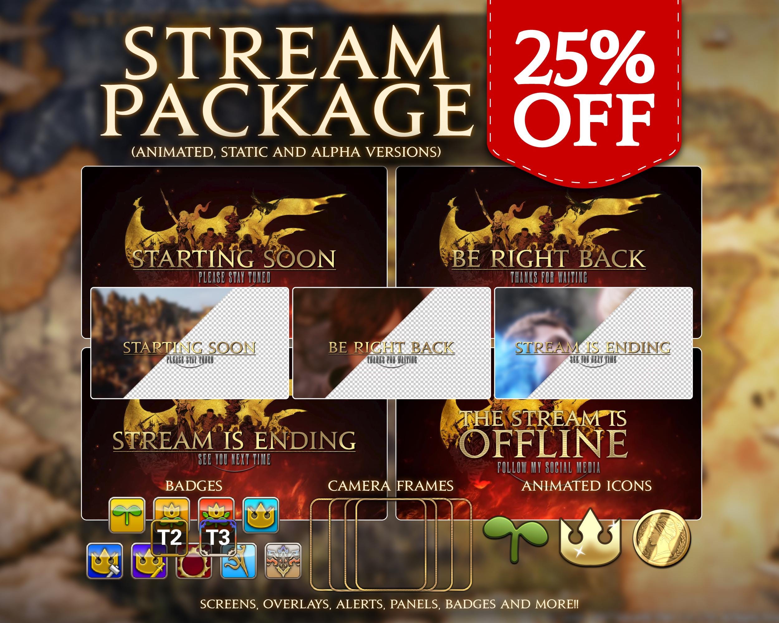 FFXIV Overlay | FFXIV Stormblood | FFXIV Stream package Twitch, Youtube & Kick | Final Fantasy Overlay | FF14 Stream Overlay | Stormblood