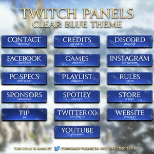 FFXIV Panels Clear Blue - About Me, Socials, Links, Website