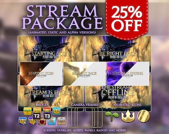FFXIV Overlay | FFXIV Shadowbringers | FFXIV Stream package for Twitch Youtube Kick | Final Fantasy Overlay | FF14 Overlay | shadowbringers