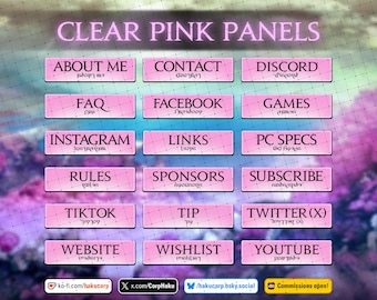 Twitch Panels | Final Fantasy XIV panels | Pink Themed panels | FFXIV twitch panels | 26 twitch panels