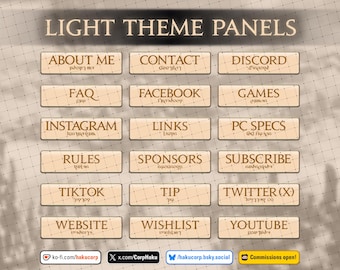 Final Fantasy XIV Twitch panels | Light Themed panels | FFXIV twitch panels | Twitch Panels | 26 twitch panels
