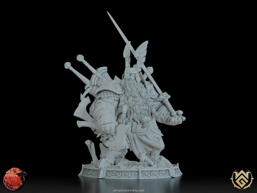 Hill Dwarf Fighter Figurine - Durth the Collector | Fantasy Resin ...