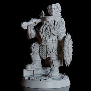 Imar Hakka | Dwarf Miniature for Tabletop Roleplaying Games | 3D Printed Resin