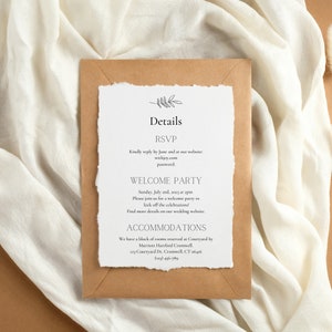 Details Card Wedding Invitation Template | Modern Wedding Invitation | Minimal Wedding Invitation | Details Card Template | Wedding Details