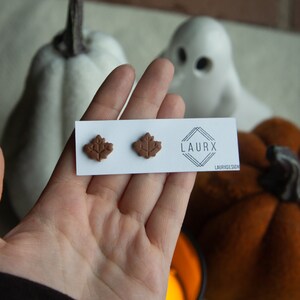 Brown Maple Leaf Studs