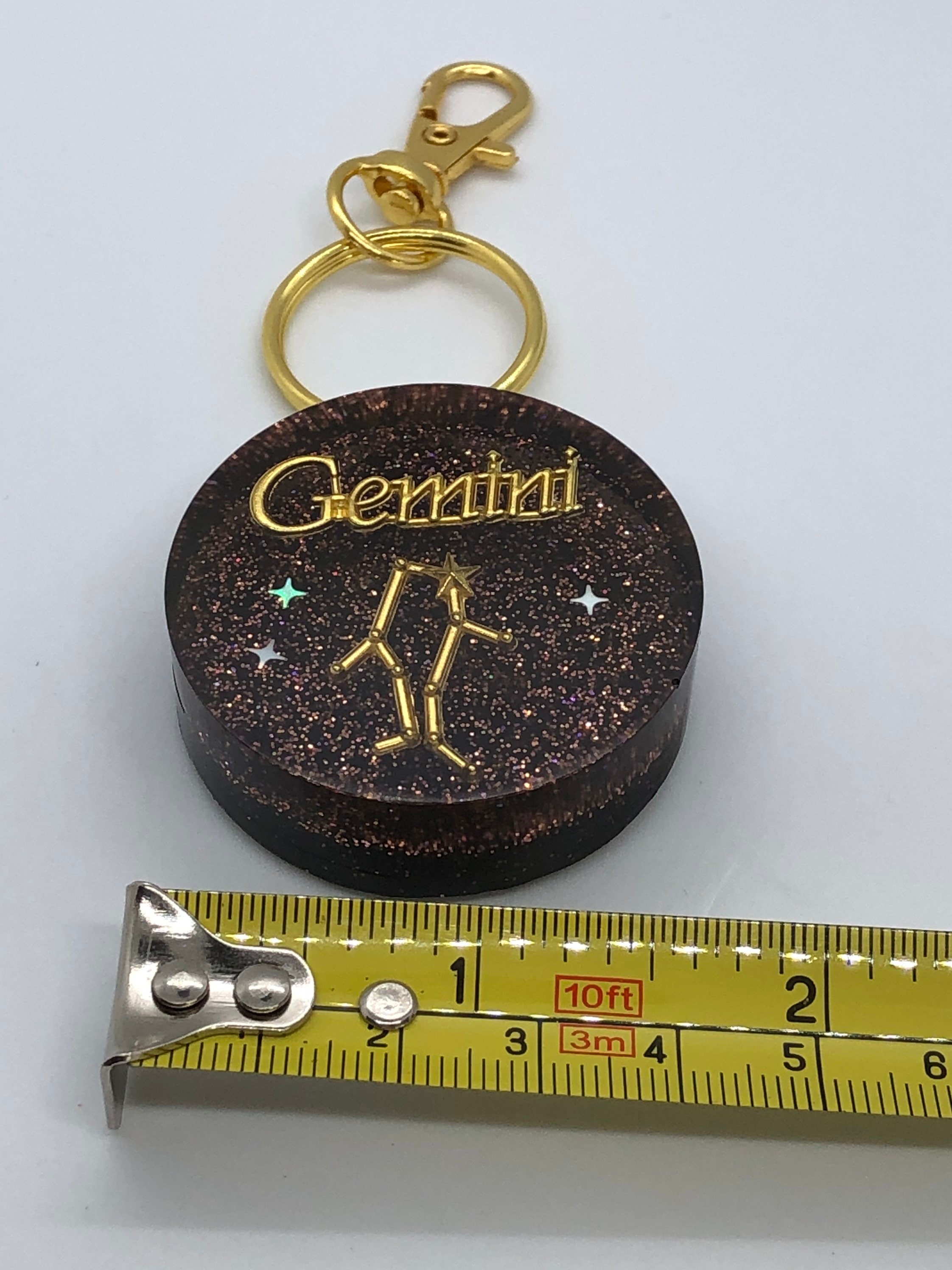 Zodiac keychain astrology sign keychain resin astrology Etsy
