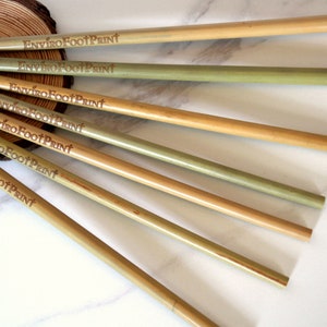 Set of 10 / Raw Bamboo Drinking Straws / Handmade Various Thicknesses / Sisal Cleaning Brush & Linen Pouch / + 100% COMPOSTABLE PACKAGING