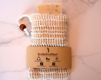 Loofah Bag | Soap Saver Pouch | Soap Saver Bag | Body Scrubber | Exfoliating Soap Bag | Soap Sack | Zero Waste | 100% COMPOSTABLE PACKAGING