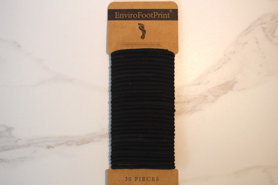 Biodegradable Hair Ties Pack of 30 | Compostable Too! | 100% Organic Cotton & Natural Sustainable Rubber