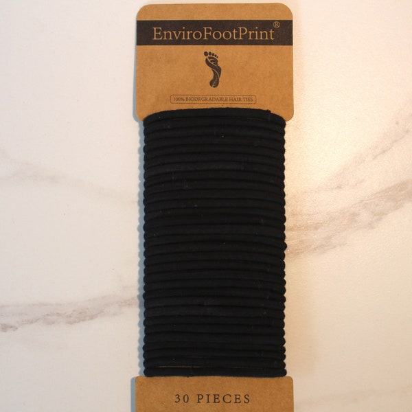 Biodegradable Hair Ties Pack of 30 / Compostable Too! / 100% Organic Cotton & Natural Sustainable Rubber