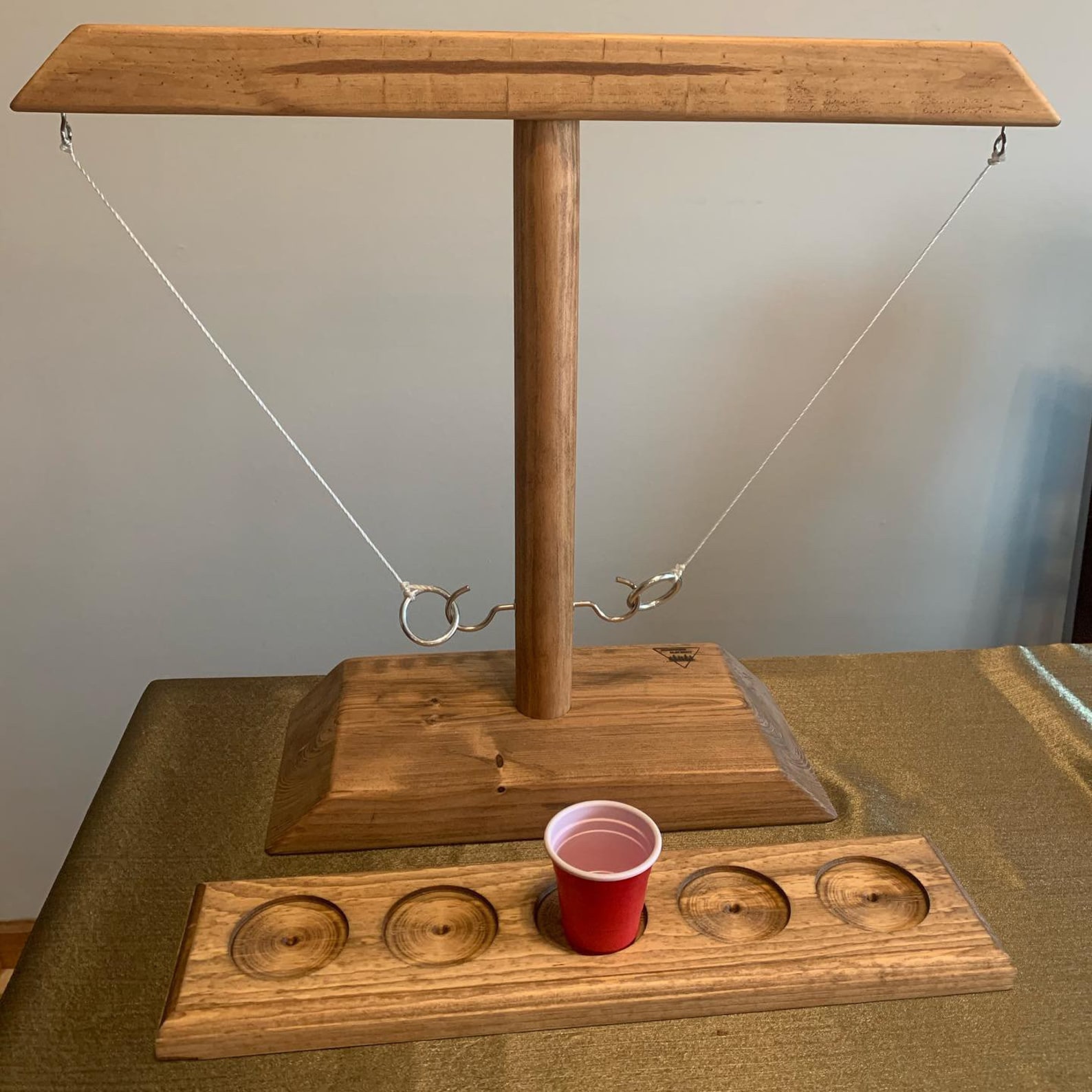 Portable Tabletop Ring Toss Bimini Tiki Toss Hooks and Ring Game Bar