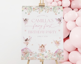 Fee 1.Geburtstag Willkommensschild, Fee Geburtstag Willkommensschild, 1.Geburtstag Zeichen, Fee 1.Geburtstag, Mädchen 1.Geburtstag Willkommensschild, BD69