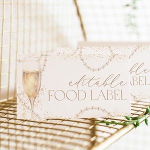 Etichette alimentari per addio al nubilato, Carta etichetta alimentare perle e prosecco, Carta tenda alimentare, Etichetta alimentare per doccia perle e prosecco, Carte alimentari piegate, BS57
