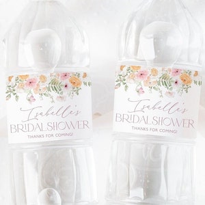 Floral Water Bottle Label, Love in Bloom Bridal Shower Water Label, Printable Water Bottle Label, Bridal Shower Water Label Stickers, BS31