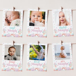 Sweet One Year Photo Banner, Candy 1st Birthday Milestone Banner, 1st Year Month Photos, Monthly Photo Banner, 1st Birthday Banner, BD87