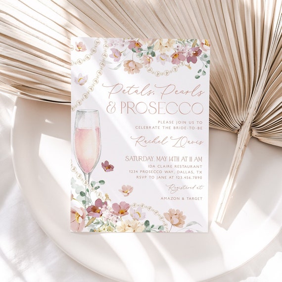 Petals Pearls Prosecco Bridal Shower Invitation, Pink Pastel Petals and Pearls Bridal Shower Invite, Editable Bridal Shower Template, BS56 - Etsy Israel Petals Pearls Prosecco Bridal Shower Invitation, Pink Pastel Petals and Pearls Bridal Shower Invite, Editable Bridal Shower Template, BS56 - Etsy Israel