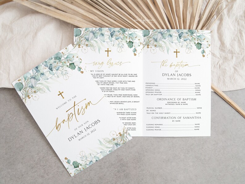 Baptism Programs, Printable Christening Program Template, Printable ...