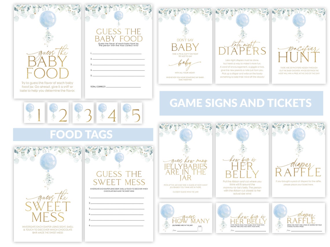 Baby Shower Games Boy Baby Shower Editable Games Printable | Etsy
